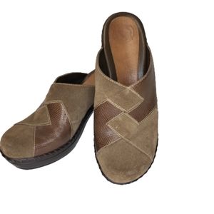 Nurture Clogs Leather & Suede Patchwork Sz 6